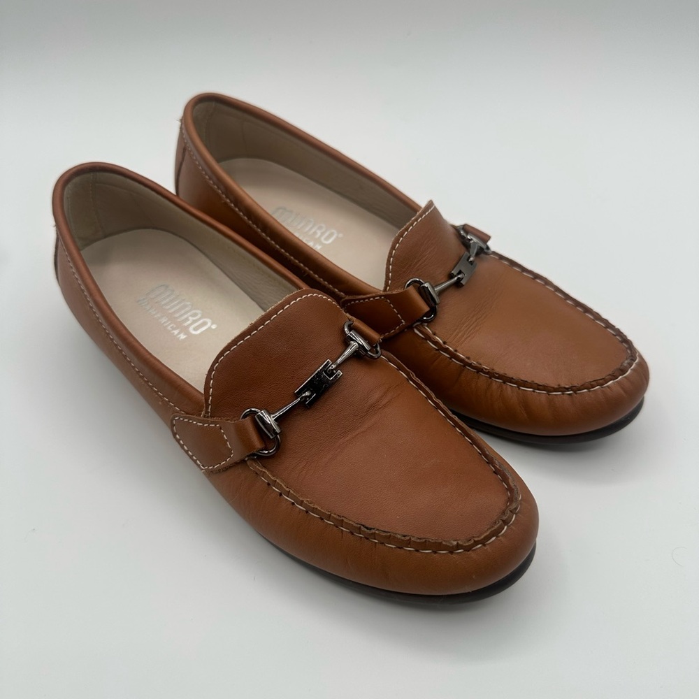 Munro American KIMI Cognac Brown Leather Loafers Women’s US 7.5